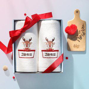 [맘스네이처]크리스마스 선물 홀리데이 대나무 밤부 유아 아기 목욕 타올 선물 SET 산타 루돌프/ 2p 3p 4p