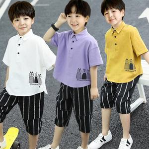 남아 린넨상하복 아동 반팔 상하세트 썸머 데일리룩 등원룩 초등학생 린넨티셔츠 반바지