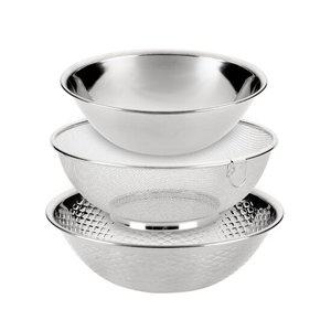 스텐 믹싱볼 채반 쌀함박 세트 3종 세트 과일 야채 바구니 채망