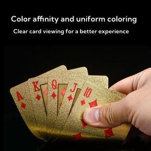 골든 플레잉 재미있는 카드 골드 호일 포커 세트, 매직 24K 플라스틱 내구성 방수