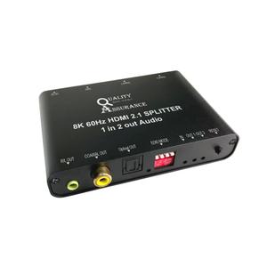 HDMI 2.1 분배기 EDID 1대2 디지털 오디오 광단자 출력 모니터 8K 60Hz TV 사운드바 HDR 10+ Q8K60EDID3AV