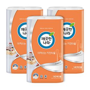 깨끗한나라 아껴쓰는 키친타올 140매 8롤 3팩