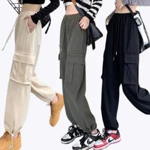 [로즈엘리][3컬러] 여성 간절기 투웨이 카고팬츠 일자팬츠 조거팬츠