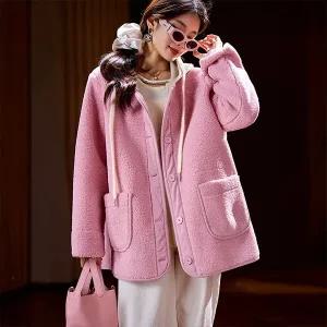 [하프클럽/](55~88)몽글후드포켓플리스점퍼 바람막이점퍼 여성가을점퍼 야상