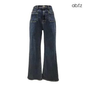 [롯데백화점]abfz 앞 포켓 포인트 와이드 부츠컷 데님 팬츠 APY4HE34J