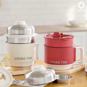 리빙톤 요리박사 멀티쿡 멀티 쿠커 미니 냄비 2단 스텐찜기 세트