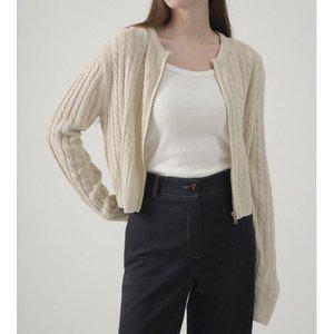 [MADE] 꽈배기 숏 호크니 니트 집업 (4color)