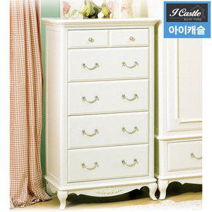 [아이캐슬]프린세스 앤 5단 서랍장[무료배송/공주풍 가구/화이트 원목 도장]