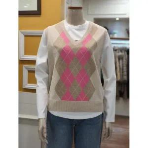 [BCBG] 세이브존01 포커스 아가일 니트 조끼 B5A1K505 (S29735010)