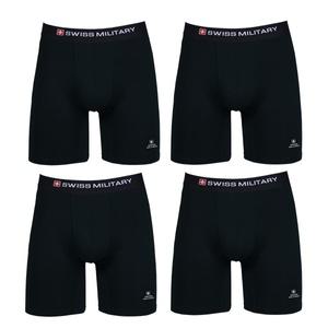 스위스밀리터리 남자팬티 롱 드로즈 속옷/ 블랙 [4개]