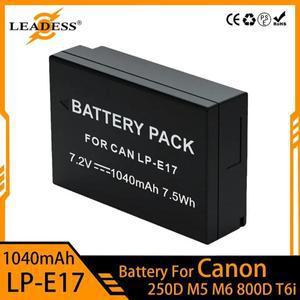 LP-E17 카메라 배터리 1040mAh LPE17 LP E17 충전식 호환 캐논 EOS R8 RP 200D 250D M3 M5 M6 750D 760D T6