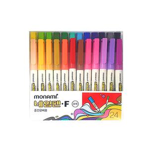 (모나미) 네임펜F 중간글씨용 24색 세트