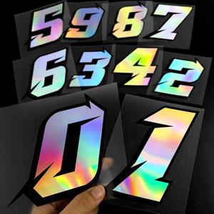 0123456789 레이저 번호 바이크 오토바이 스티커 연료 탱크 측면 패널 스쿠터 헬멧 모토 패션 비닐 데칼 장