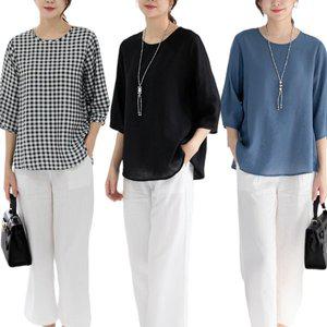 [제니유]여성 여름 냉감 인견 7부 반팔 블라우스 빅사이즈 티