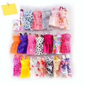 10 세트 혼합 스타일 미니 드레스 다채로운 여름 민소매 인형 집 액세서리 의류 바비 사랑스러운  장난감