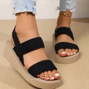 키높이 여성 통굽샌들 슬리퍼 EVA 스트랩 235 240mm 여름 비치 샌들 5cm