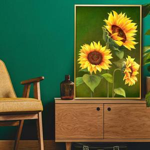 해바라기그림심플 액자 A2 SUN7 풍수그림 돈들어오는