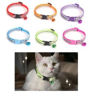 고양이 강아지 반사 목걸이 목줄 인식표 방울 버클