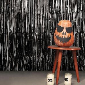 파티커튼 파티소품 은박커튼 생일 축하 벽장식 블랙