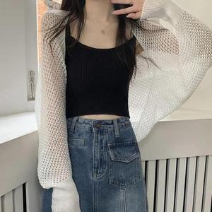 [셀러허브]여성 여름 감성볼레로  니트 가디건 1P 얇은 카디건 (S31583067)