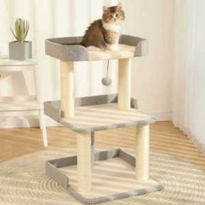 캣타워원목 뚱냥이 낮은 튼튼한 고양이 다묘 3단 스크레쳐 성묘 원목 먼치킨캣타워 캣타워