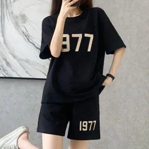 여성 여름 반팔 반바지 트레이닝 상하 세트 블랙 (WFHUNFR)