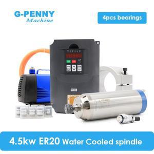 수냉식 스핀들 불릿 타입 세라믹 볼 베어링, 석재 목재 작업에 적합, D = 100mm, 4.5kw ER20, 4 개