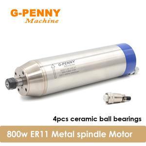 G-Penny 수냉식 스핀들 모터, 금속 가공 스핀들, 세라믹 볼 베어링, 스테인레스 다리미, 0.8KW ER11, 4 개