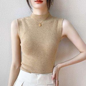 슬림핏 반목니트 나시 목폴라 민소매 이너목티 터틀넥