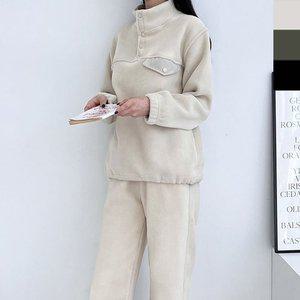 고품질 여자 빅사이즈 후리스 조거 트레이닝 세트 1P 셋업 여성기모트레이닝복 (WFHVXYE)