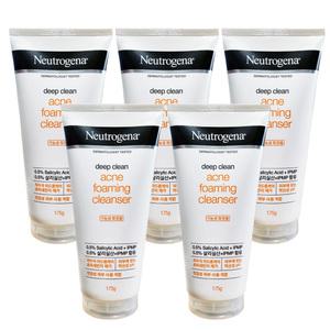 뉴트로지나 딥클린 아크네 포밍 클렌저 175g X5개