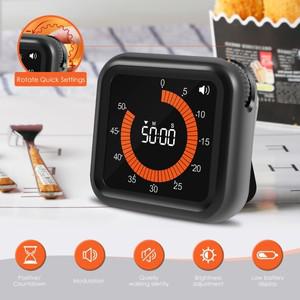 USB 충전식 휴대용 디지털 타이머 비주얼 타이머 60 분 12 시간 요리 타이머 자석 교실 타이머 브래킷 포함