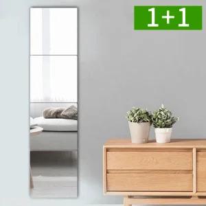 [1개+1개] 부착식 아크릴 타일 인테리어 벽부착 붙이는 거울 30x30