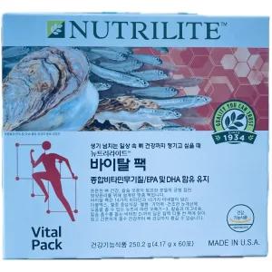 암웨이 뉴트리라이트 바이탈팩(60포) 종합비타민무기질 혈행개선 오메가3 여성영양제 건강기능식품