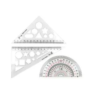 노크원 제도 삼각자 세트 직각 이등변 삼각자 각도기