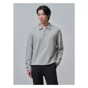 [빈폴]피그먼트 다잉 하프집업 스웨트 셔츠 - 라이트 그레이 (BC4841C052)