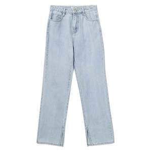 여자 와이드핏 일자 청바지 끝단 트임 여름 긴청바지