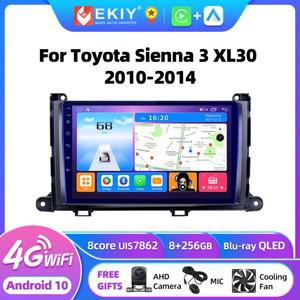 EKIY T7 안드로이드 10 자동차 멀티미디어 플레이어 8G + 128G 도요타 시에나 3 XL30 스테레오 GPS 네비 2d