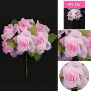 유니아트 조화꽃 각장미 분홍 환경판 꾸미기 플라워 인조꽃 인테리어 장식 촬영소품 (5개)