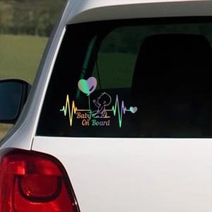 자동차 반사 스티커 하트 비트 풍선 아기 온보드 비닐 만화 패션 데칼 어린이 경고 사인 장식