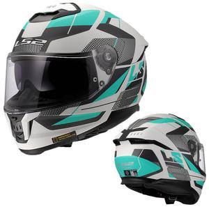 LS2 헬멧 FF808 STREAM II ROAD MATT CYAN LIGHT GREY 풀페이스 헬멧 이너바이져 포함 경기모 최상의착용감