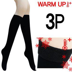 여성용 융털 기모안감 겨울 스타킹 반스타킹 판타롱 양말 3켤레