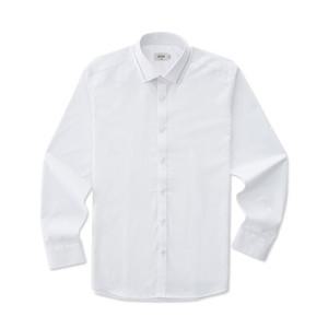 [에스티코] 슬림핏 카라 배색 원포인트 셔츠 (화이트)