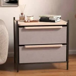 패브릭서랍장 엘리나 모던 2단서랍장 드레스룸 협탁 원목 와이드 수납장 거실장 옷서랍장