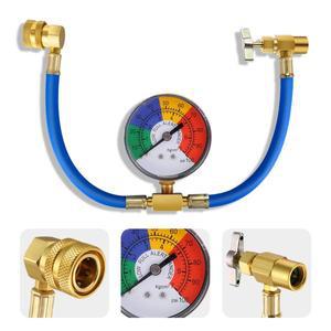 냉매 R134A 충전 호스 키트 1/2'' 자체 밀봉 밸브 캔 및 자동차 에어컨용 압력 게이지가 있는