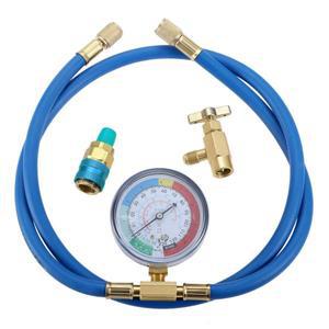 게이지 냉매 충전 호스 키트 R134A 에어컨 인치 피팅 퀵 커플러 어댑터 탭 가능 150cm