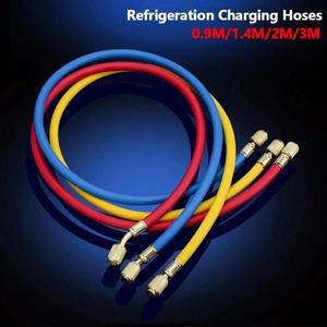 냉매 에어컨 매니폴드 게이지 저손실 피팅 0.9M-3M A/C 충전 호스 튜브 키트 R134A 용 인치 SAE