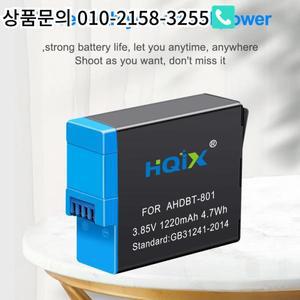 HQIX 적용  GoPro HERO 5 6 7 8 액션 카메라용 AHDBT-801 충전기 배터리