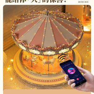 크리스마스 캐롤 오르골 뮤직박스 LED 인테리어 회전목마