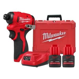 밀워키 M12 BLIDRC-252C 충전 임팩 드릴 12V 2.5Ah 고출력 배터리 2개 세트